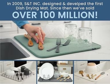 S&T INC. Dish Drying Mat XL, 18” x 24”, Absorbent Microfiber Kitchen Counter Mat, Dish Drying Pad for Dishes, Utensils, Pots and Pans, Extra Large, Cream - Image 5