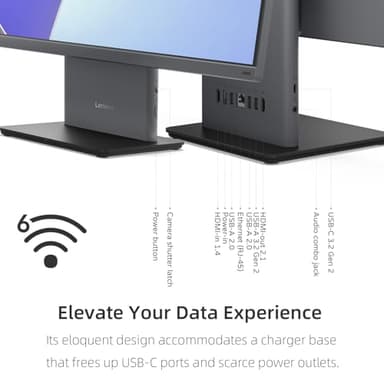 Lenovo ThinkCentre Neo 50a All-in-One Business Desktop, 27” FHD 100Hz Display, Intel Core i7-13620H, 64GB DDR5 RAM, 2TB SSD, Webcam, HDMI, Type-C, Wi-Fi 6, Wired Keyboard & Mouse, Windows 11 Pro - Image 7