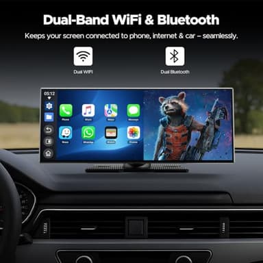 Volam 10.25'' Carplay Screen for car with Netflix YouTube and Backup Camera for iPhone Android Auto Upgraded Wireless AI Video Entertainment BOX Built-in Apps Voice Control GPS for iOS 10+ Android 11+ - Image 7