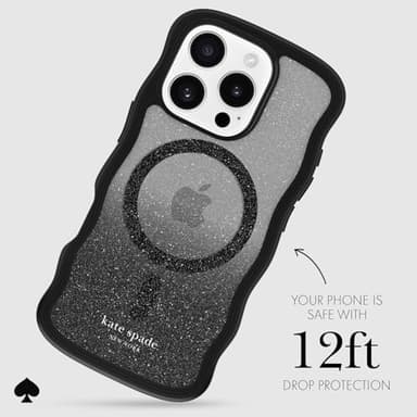 kate spade new york iPhone 16 Pro Case - Compatible with MagSafe - Designer Phone Case - Wavy Nightfall - Image 3