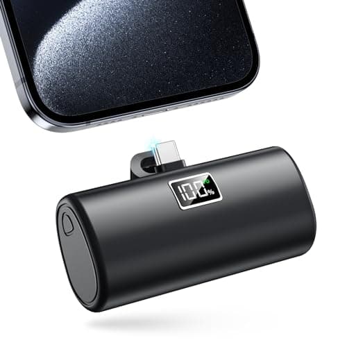 LENUTO Portable Charger, 6000mAh for iPhone 15 Power Bank, USB-C Portable Phone Charger with Fast Charging (20W), Mini Battery Pack for iPhone 15 Pro/15 Plus/15 Promax/Samsung/Huawei Andriod - Black - Image 1
