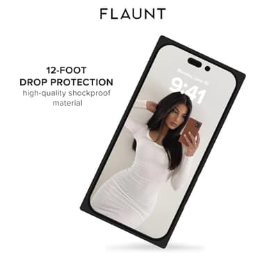 Flaunt Official Square Protective Case - Compatible with iPhone 17 Pro Max - Compatible with MagSafe & Wireless Charging - Drop-Tested & Shockproof - (Black Crocodile) - Image 3