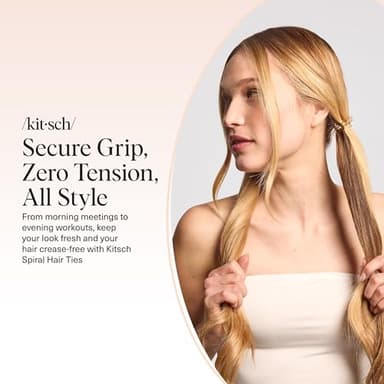 Kitsch Spiral Hair Ties for Women – Hair Ties No Damage, Ponytail Holders for Thick and Thin Hair – Creaseless and Dent-Free Coil, Phone Cord Style | Ideal Gifts for Women - 8pc Set, Brunette - Image 9