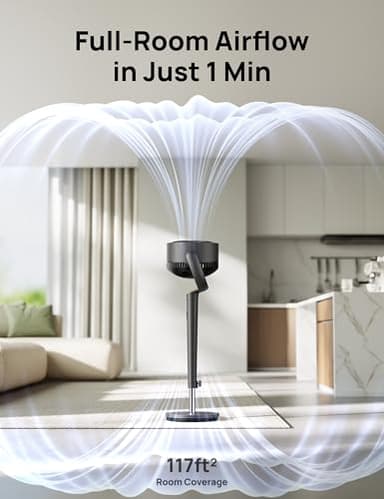 Dreo Fan for Bedroom, 120° Oscillating Standing Fans, Quiet Floor Fan with DC Motor, 100ft Pedestal Fans for Room, 9 Speeds, 4 modes, 20dB, 120° Manual Vertical, 37-42" Adjustable Height, 9H Timer - Image 9