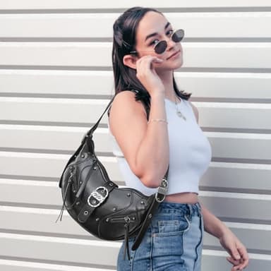 YDSIII Shoulder Bag for Women Tassels Shoulder Purse Purses for Women, 4-1-crushed Black - Image 2