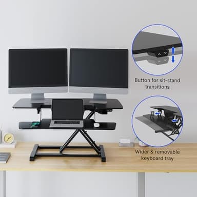 FlexiSpot Motorized Standing Desk Converter - Image 4