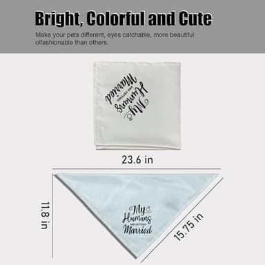 ZHTHE My Humans are Getting Married Dog Bandana, Accessories for Pet Dog Lovers Gifts, Dogs Engagement Gift, Pet Scarf Accessories White - Image 5