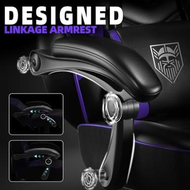 Vonesse Gaming Chair, Big and Tall Gaming Chair with Footrest and Massage, Gaming Chairs for Adults with Lumbar Support, Ergonomic High Back Computer Chair with Pocket Spring Cushion (Purple/Black) - Image 7