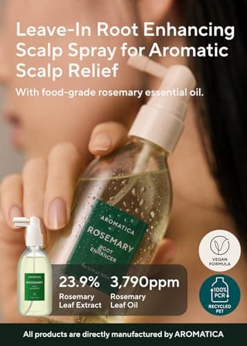 AROMATICA Root Enhancer Rosemary Water Spray for Hair Growth – Korean Hair Care Oil for Scalp Detox – Flaky & Itchy & Dry Scalp Treatment – Free from Sulfate, Silicone, and Paraben (3.38oz) - Image 2