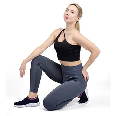 TIOSEBON Women's Athletic Walking Shoes Casual Mesh-Comfortable Soft Light Weight Work Sneakers 10 US Navy - Image 2