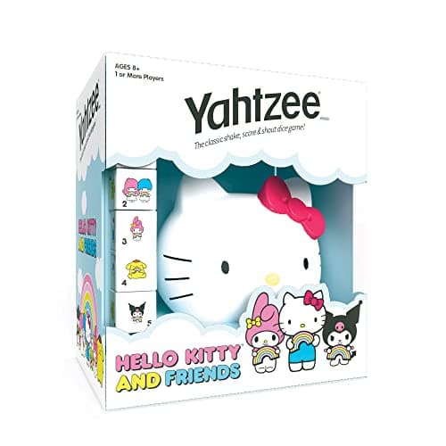YAHTZEE: Hello Kitty and Friends, Collectible Head Dice Cup, Classic Family Dice Game, Officially Licensed Sanrio Game & Merchandise - Image 1