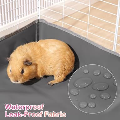 Funfurry Waterproof Guinea Pig Cage Liner,Washable Tarp Bottom Base,Cage Liners for Small Animals,Hamster Chinchilla Hedgehog Ferret Rabbit. (Dark Grey-Paw, 24" X 48") - Image 4