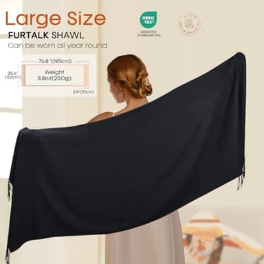 FURTALK Pashmina Shawls and Wraps for Evening Dress Women's Scarf Wedding Bride Bridesmaid Gifts Winter Scarves - Image 6