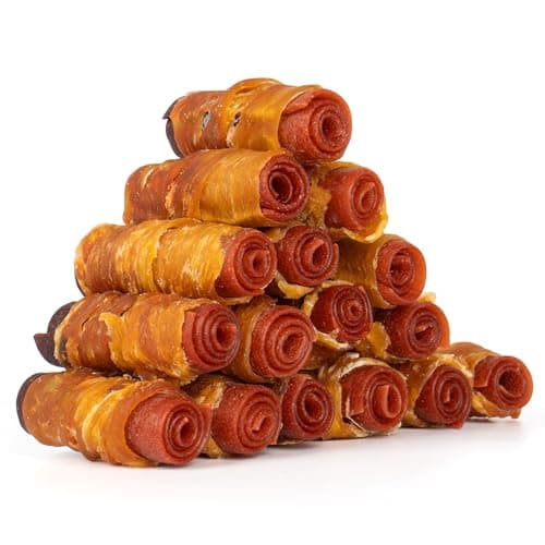 MON2SUN Rawhide Free Dog Treats, 3 Inch Triple Flavor Chicken Wrapped Duck and Beef Rolls for Small Dogs, Healthy Snacks, 21.16oz - Image 1