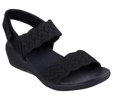 Skechers Women's ARYA - ON THE RISE medium wedge sandal, Black/Black 7 M - Image 6