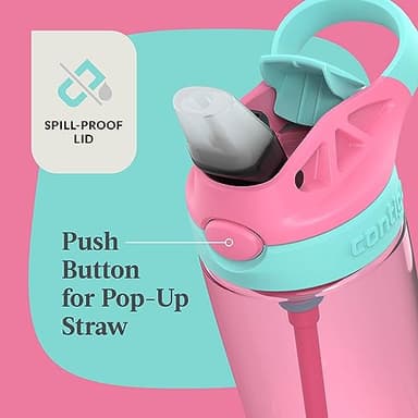 Contigo Aubrey Kids Water Bottle, 2-Pack, 20oz, Azalea/Jade & Blue Raspberry.Azalea, Spill-Proof Lid, Dishwasher Safe, BPA Free - Image 4