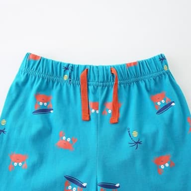 Little Boy Spring Summer Clothes Spring Summer Cotton Short Sleeve T-Shirt And Shorts Outfits Clothing Set Surfboard/Crab Size 7 - Image 6