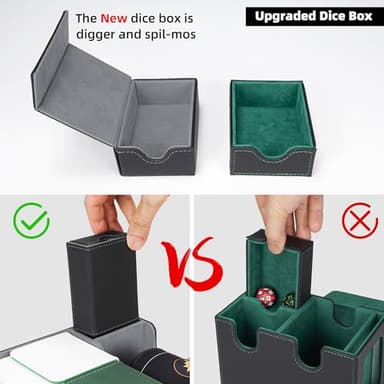 AFIING MTG Deck Box 6 In1 with MTG Playma,Premium Card Storage Box with 5 Pcs MTG Deck Box Holds 2400+ Trading Cards, Large TCG Card Deck Case for Magic Yugioh Sports Cards (Black&Grye) - Image 6