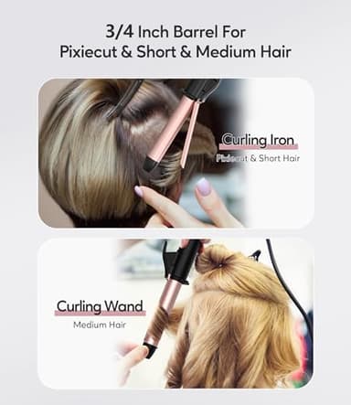 FARERY Ceramic Mini Hair Curler for Short Hair, 3/4 Inch, Dual Voltage, Travel Size with Keratin & Argan Oil Infused, Curling Iron with Storage Bag - Image 3