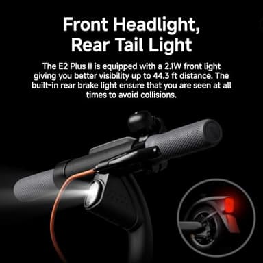 Segway Ninebot E2 Plus II Electric Scooter, 15.5 MPH, 16 Miles Max Range, Front Suspension, 8.1" Shock-Absorbing Tires, Dual Brakes, Scooter for Adults, UL-2272 2271 Certified - Image 10