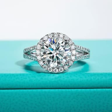 AnuClub 3.8cttw Round Cut Halo Moissanite Engagement Rings D Color VVS1 Round Cut 925 Sterling Silver Anniversary Wedding Promise Ring for Women Size 5.5 - Image 3