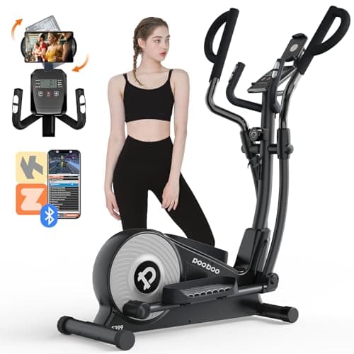 pooboo Elliptical Machine, Elliptical Exercise Machine with 16-Level Resistance& Hyper-Quiet Magnetic Driving System, Elliptical Machine for home with LCD Monitor&15.5IN Stride, 350LBS Weight Capacity - Image 1