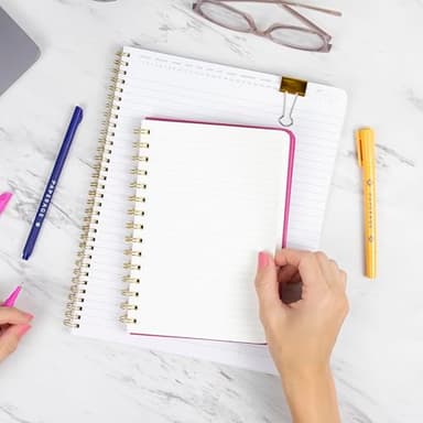 PAPERAGE Lined Spiral Journal Notebook, (Geometric Lavender), 160 Pages, Hardcover Journal for Women & Men, Medium 5.5 in x 8 in - 100 GSM, Thick Paper, Spiral Notebook for Work, School & Journaling - Image 6