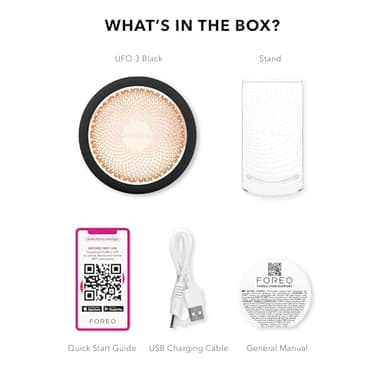 FOREO UFO 3 Deep Face Moisturiser - 5-in-1 Facial Spa - Red Light, Warming, Cooling, Massage, Anti Aging - Face Mask Skin Care - Black - Image 7