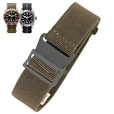Nizonlaie Elastic Nylon Watch Band French Troops Paratrooper Military Parachute Style 18mm 20mm 22mm Hook-and-Loop Premium Striped Fabric Nylon Replacement Watch Strap for Men Women - Image 1
