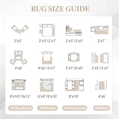 Area Rug for Living Room 9x12: Large Washable Boho Moroccan Rugs Geometric Neutral Rug, Non-Slip Foldable Morden Farmhouse Indoor Floor Carpet for Bedroom Dining Table Home(Geometric Beige, 9'X12') - Image 8