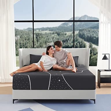 Sweetnight Queen Mattress, 12 Inch Gel Memory Foam Mattress in a Box, Plush Comfort Queen Size Mattress for Motion Isolation & Pressure Relief, Gray, Starry Night Grey - Image 2