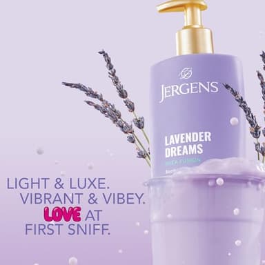 Jergens Shea Fusion Lavender Dreams Body Lotion, Moisturizer with Shea Butter & Vitamin E, 14 Fl Oz - Image 5
