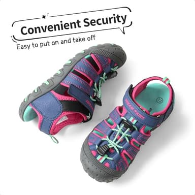 DREAM PAIRS Girls Little Kid 181105K Blue Fuchsia Mint Athletic Outdoor Summer Sandals Size 2 M US Little Kid - Image 5