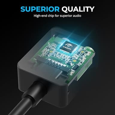 SABRENT USB to 3.5mm Jack Audio Adapter, USB to Headphone Jack Adapter Sound Card, Upgrade to 24-Bit 96Khz for a deep Sound Quality (AU-UCMA) - Image 6