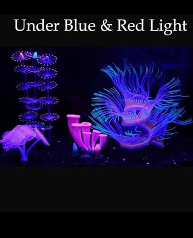 ZtohPyo 4 Pieces Aquarium Fish Tank Decorations with Glowing Effect, Silicone Glow Artificial Ornament Coral Reef Plants for Aquarium Decoration Small and Large Fish Bowl Decor Accessories - Image 3