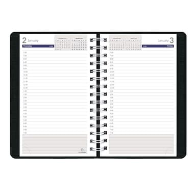 Blueline® 2025 DuraGlobe™ Daily Appointment Book, 12 Months, January to December, Twin-Wire Binding, 8" x 5", Black (C210.21T-25) - Image 3