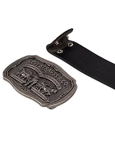 Levi's Men's Leather Belt With Antiqued Buckle,Black,38 - Image 5