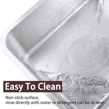 HNeekyr Stainless Steel Cat Litter Box for Adult Cats or Kitty/Kitten 19.5"x13.6"x6" Rust-Proof, High Side, Non Stick, No Smell, Easy to Clean Metal Cat Litter Box - Image 6