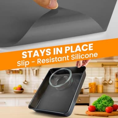 Silicone Baking Mat Roll -Cut to Size Silicone Mat - Non-Stick Pastry Mat for Dough Rolling, Non-slip Silicone Mat for Kitchen Counter, Reusable Air Fryer Linner, Oven Liner, Freeze Dryer Mat - Image 5