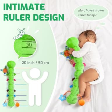 Sumobaby Baby Toys 0-6 6-12 Months, Music Caterpillar Plush Toy with Baby Mirror, Pull String&Crinkle Rattle,Infant Teething Toys,Tummy Time for 0-3-6-12 Month Boys Girls Newborn Gifts (Green-Leaf) - Image 5