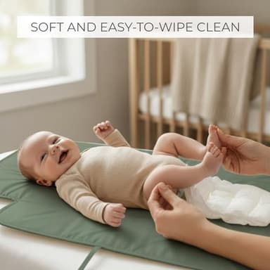Portable Diaper Changing Pad - Soft and Easy to Clean Diaper Changing Mat for Babies - The Perfect Lightweight and Foldable Pad for Traveling - Image 4