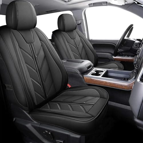 BALLIOL Pickup Seats Covers Compatible with Chevy Silverado 1500 GMC Sierra 2014-2018 Custom Trail Boss High Country LT LTZ Waterproof Faux Leather Seat Covers