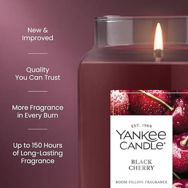 Yankee Candle Black Cherry Scented Candle, 22oz Large Jar with up to 150 Hour Burn Time, Giftable - Image 3