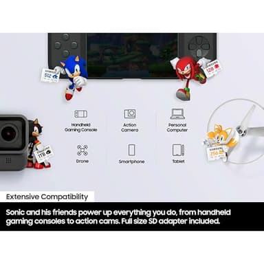Samsung PRO Plus Sonic The Hedgehog + Adapter, 256GB microSDXC, Up-to 180MB/s, Full HD & 4K UHD, UHS-I, C10, U3, V30, A2, for Nintendo-Switch, Steam Deck, GoPRO, DJI Drone, Tablets (MB-MD256SA/LC1) - Image 5