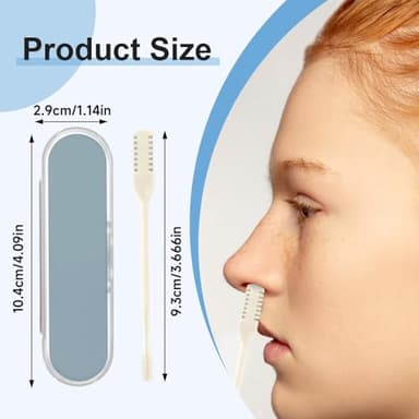Nasal Hair Cutter, 2025 Upgraded 2 in 1 Nasal Hair Trimmer for Women Men, Manual 360° Rotating Nose Hair Remover Tool with Ear Digger Travel Essentials (Beige, 3 Pcs) - Image 6
