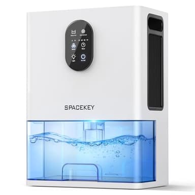 Dehumidifier, 106 OZ Water Tank (1000 sq.ft) Dehumidifiers for Home, Quiet Dehumidifier for Bathroom Bedroom Basement RV with Timer Setting, Auto Shut Off, 7 Colors LED Light, Sleep Modes, White - Image 1