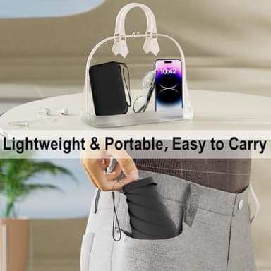 Windproof Mini Travel Folding Umbrella - UPF 50+ Sun & Rain Protection, Small Compact Lightweight Design Fits in Pocket or Bag, Eco-Friendly Fabric Wallet Umbrella for Commuter, Men Women Boys Girls - Image 2