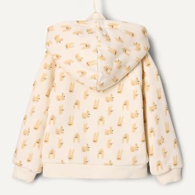 Amazon Essentials x Sofia Grainge Unisex Toddlers' Zip Hoodie Sweatshirt, Ivory Taupe Rabbits, 2T - Image 5