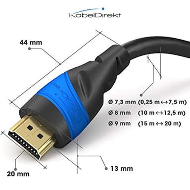 KabelDirekt 4K HDMI Cable – 20ft & Longer HDMI Cables (20ft–75ft) – German-Engineered HDMI Cord – Supports 4K@60Hz, UHD, HDR, ARC, Ethernet – HDMI Cable for Playstation3/4/5, HDTV, PC, Gaming Consoles - Image 5