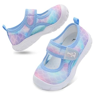 L-RUN Sandals for Toddler Boys Closed Toe Sports Sandals for Kids Barefoot Toddler Sandals Wide Toe Pink 6 Toddler - Image 6